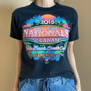 Black Cheer Ltd Nationals 2015 Graphic Tee with Multicolor Print